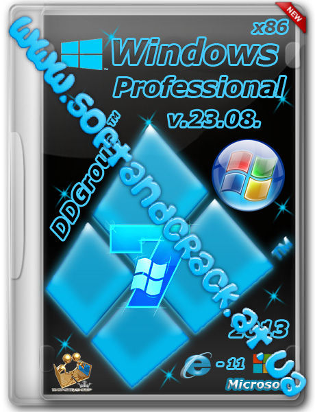 Windows 7 Pro SP1 Neon Design [v.23.08] [x86] [2013 / RUS]